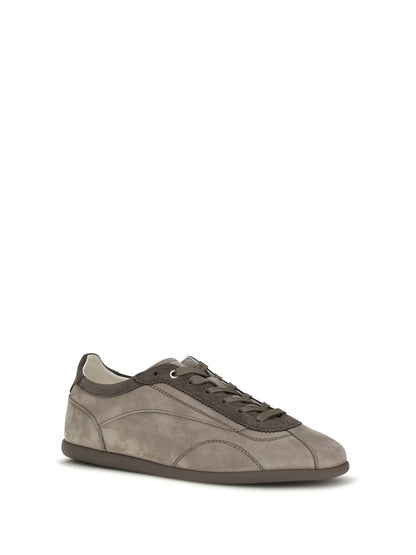 Brunello Cucinelli Nubuck and suede Sneakers with Slim sole - Stone+Antracite