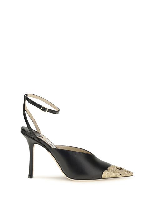 Jimmy Choo Faiz Pumps - Black/Vintage Gold