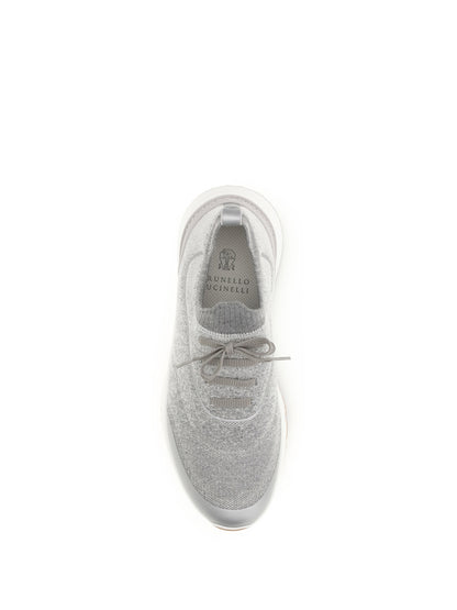 BRUNELLO CUCINELLI Techno cotton knit Sneakers runners