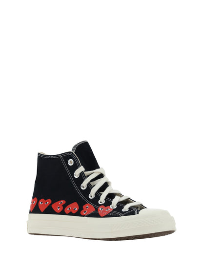 COMME DES GARÇONS PLAY X CONVERSE CT70 MUTLI HEART HI TOP SHOES