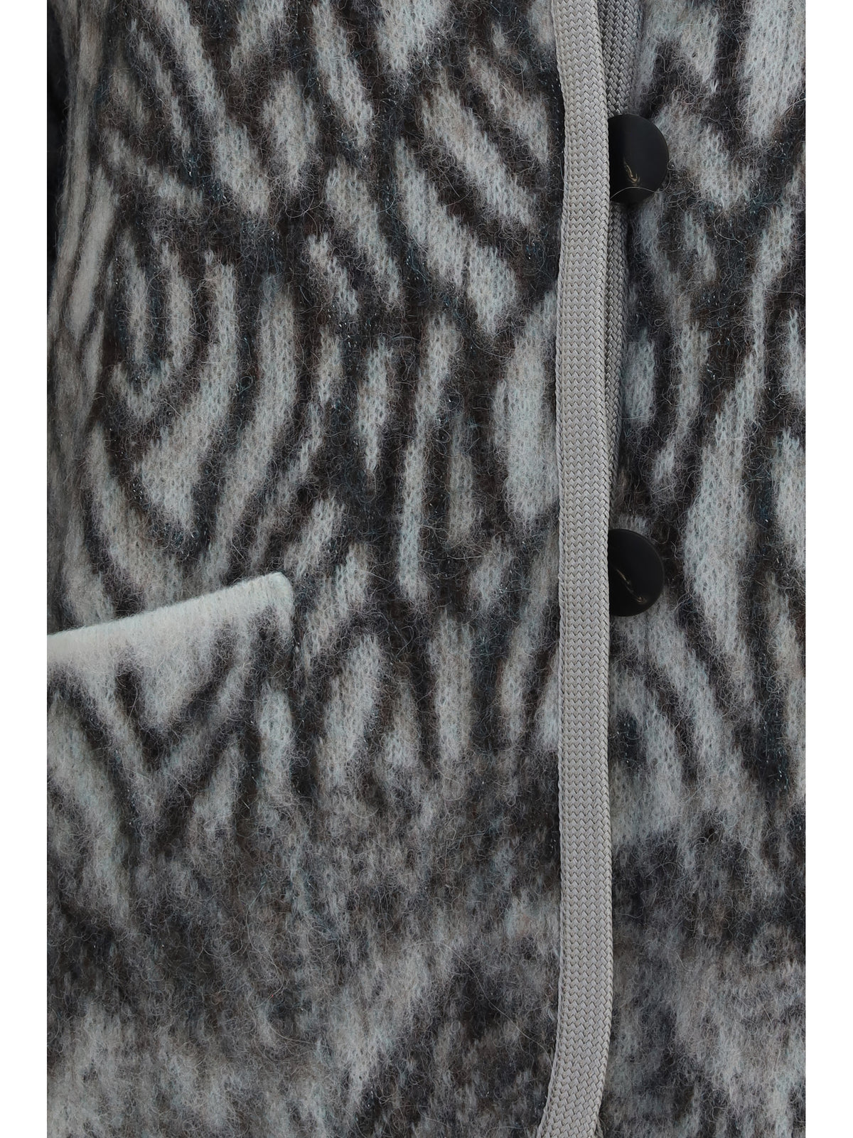 Forte_forte Heron Feather motif brushed Cardigan - Jade