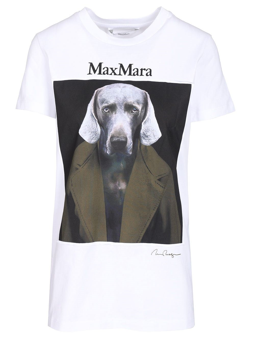 Max Mara Jersey T-Shirt With Iconic Print - White