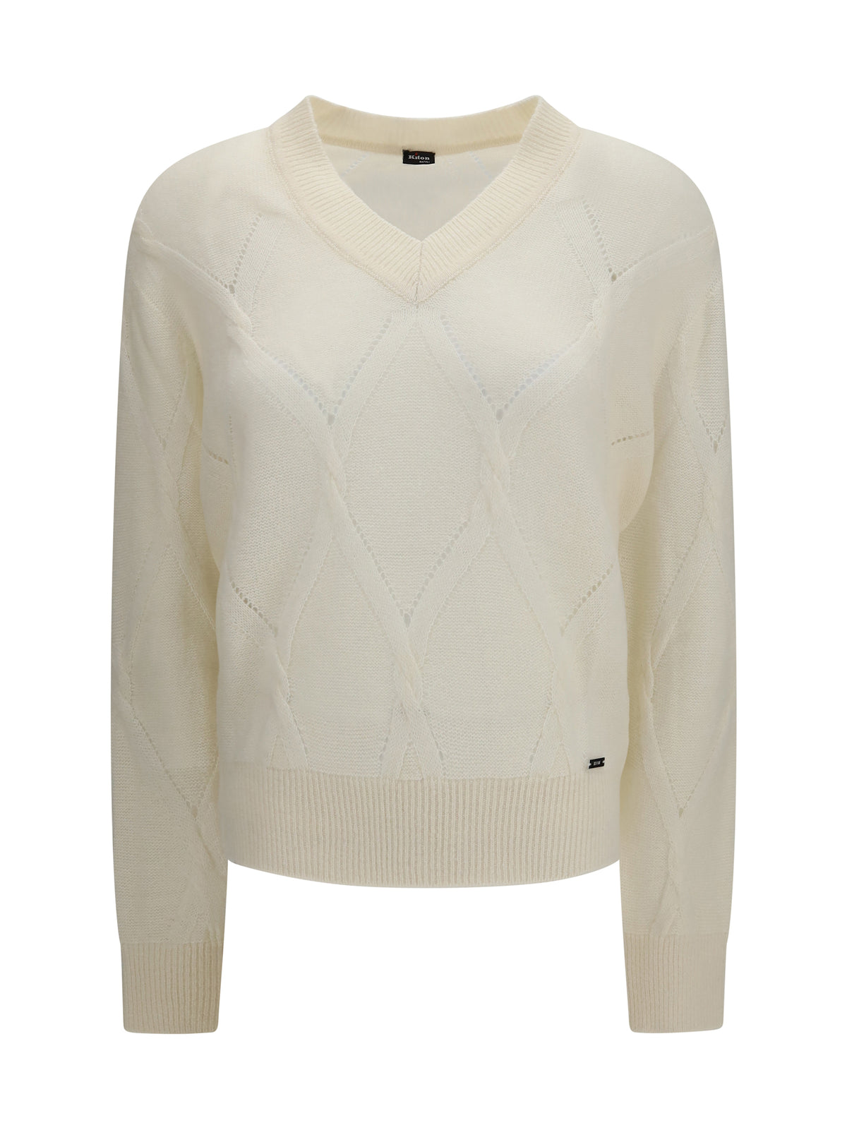 Kiton V neck Sweater - Cream