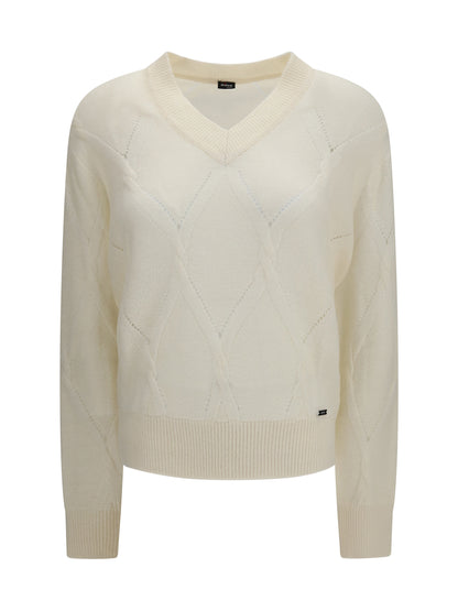 Kiton V neck Sweater - Cream