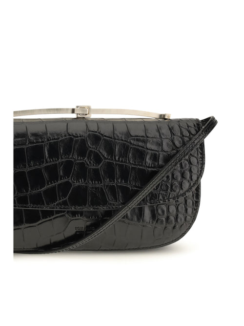 Tom Ford Crocodile-print leather Shoulder Bag - Black
