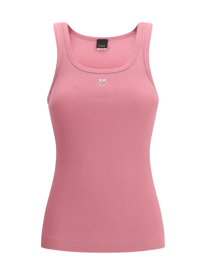 PINKO Ribbed tank Top with Love Birds logo
