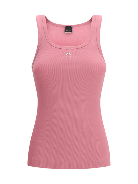 PINKO Ribbed tank Top with Love Birds logo