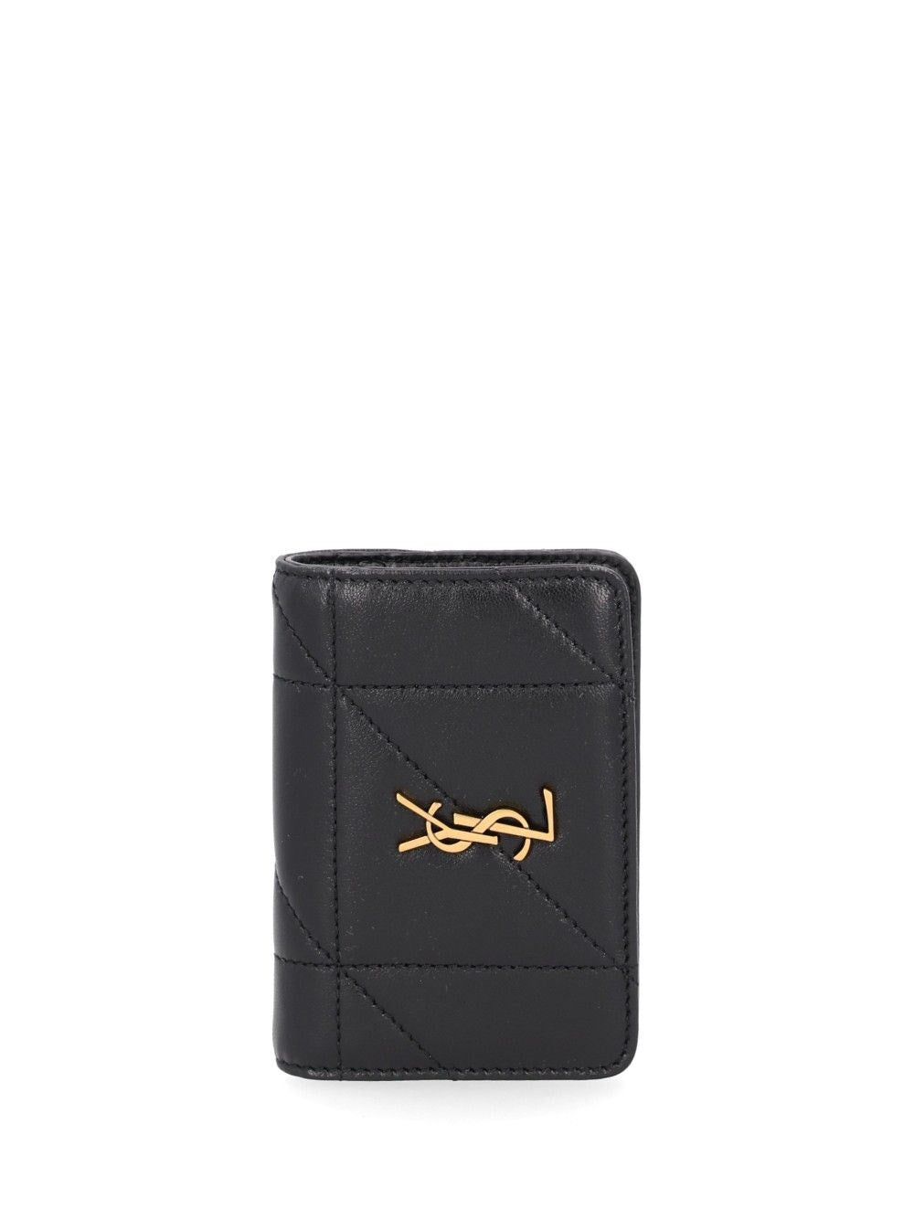 Saint Laurent Monogram Quilted Leather Wallet - Black