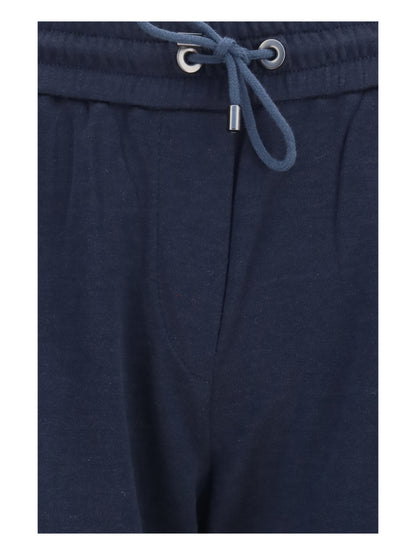 BRUNELLO CUCINELLI Drawstring Pants in cotton and silk blend