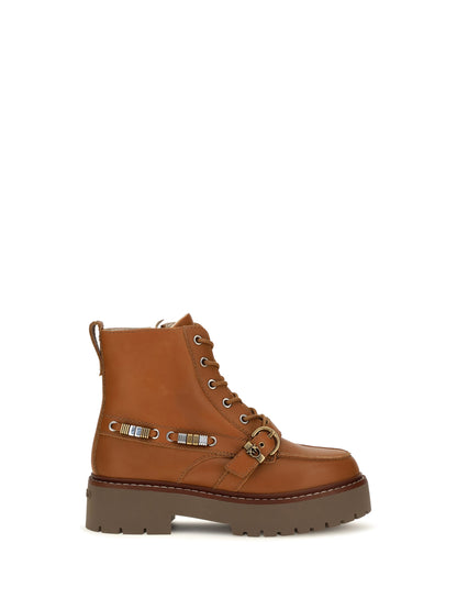 Pinko Margaret 03 leather Ankle Boots - Sigaro