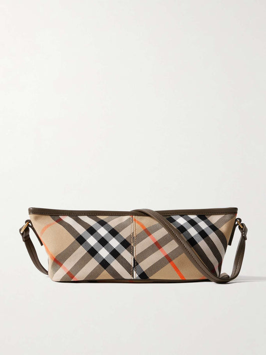Burberry checked cotton-twill shoulder bag