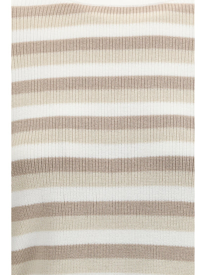 BRUNELLO CUCINELLI Ribbed striped cotton Sweater