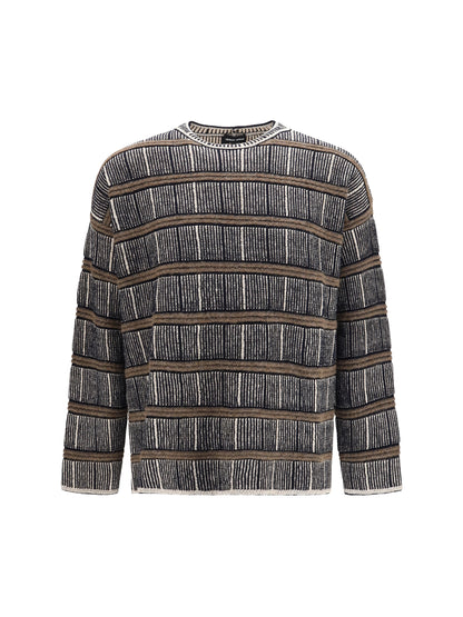 Giorgio Armani Oversized ribbed Sweater in silk and virgin wool blend - Fant.Navy