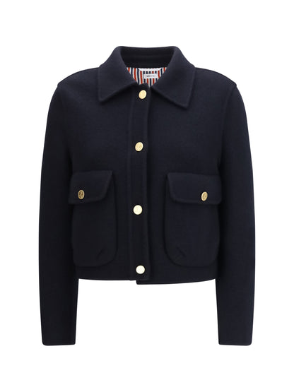 Thom Browne Cropped virgin wool Jacket - Navy