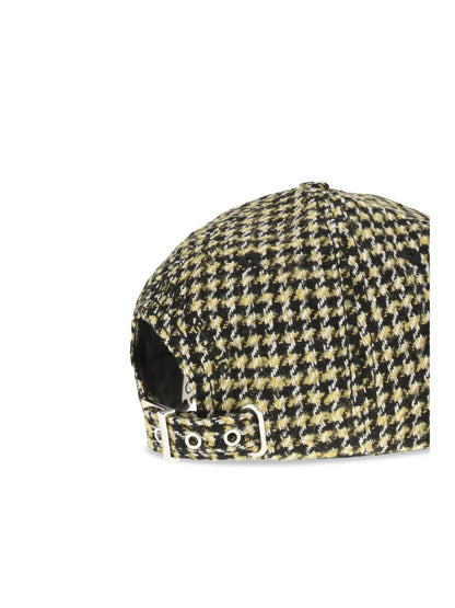 Ganni Woollen Check Cap - Blazing Yellow