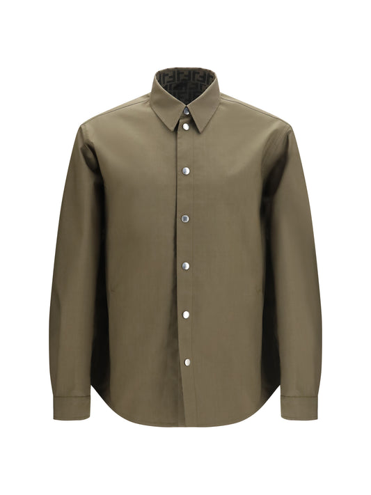 Fendi Mackintosh fabric Blouson Jacket - Green Milit.+Tabacco