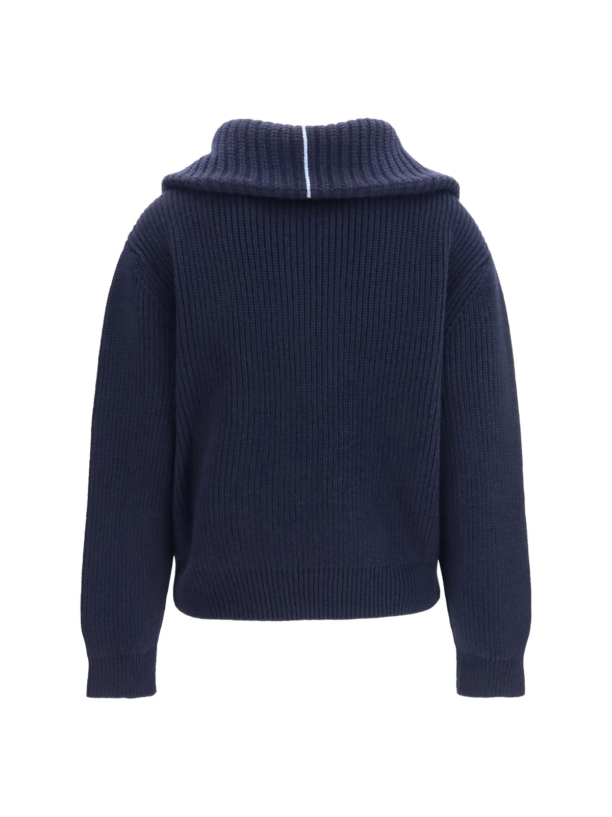 Malo Cashmere high-neck zip Sweater - Blu.