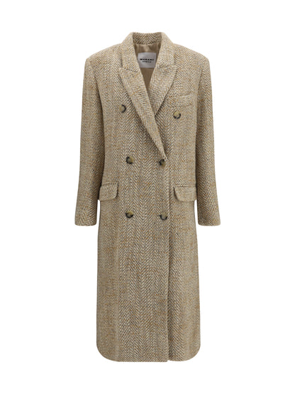 Marant Étoile Pilda Herringbone wool-blend Coat - Beige