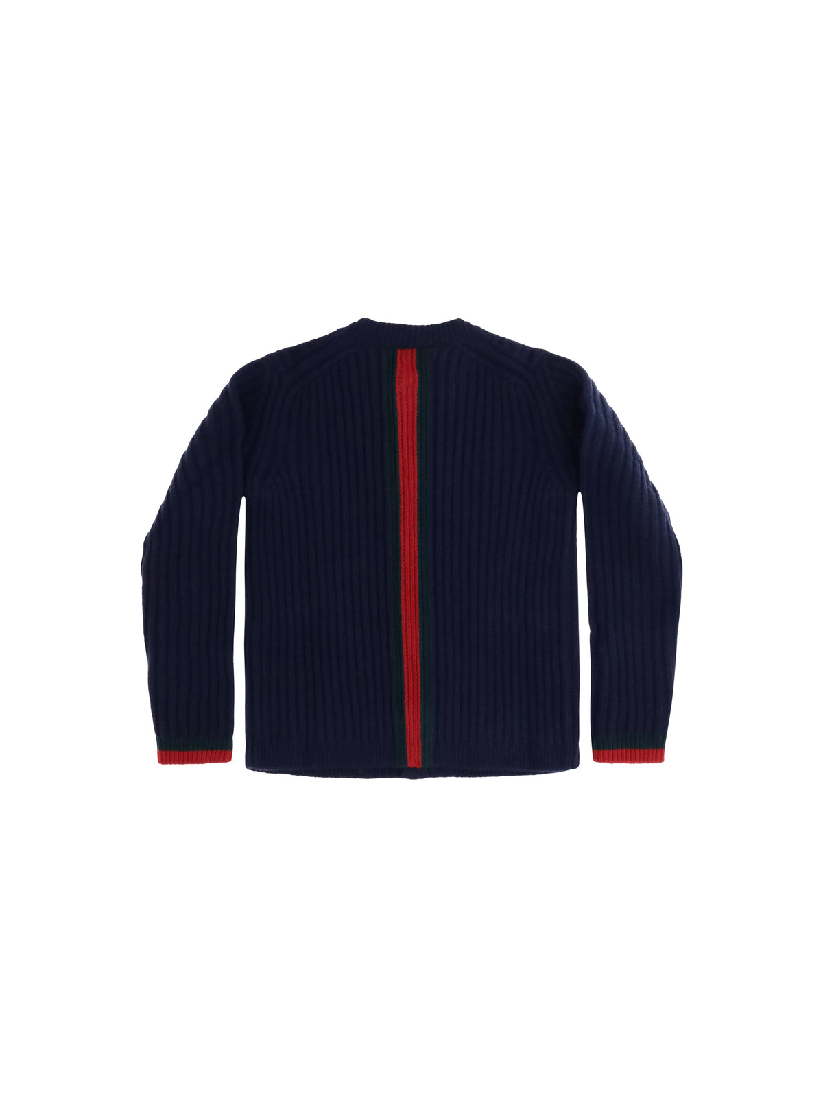Gucci Web stripe Cardigan for Girl - Abyss Blue/Green/Red