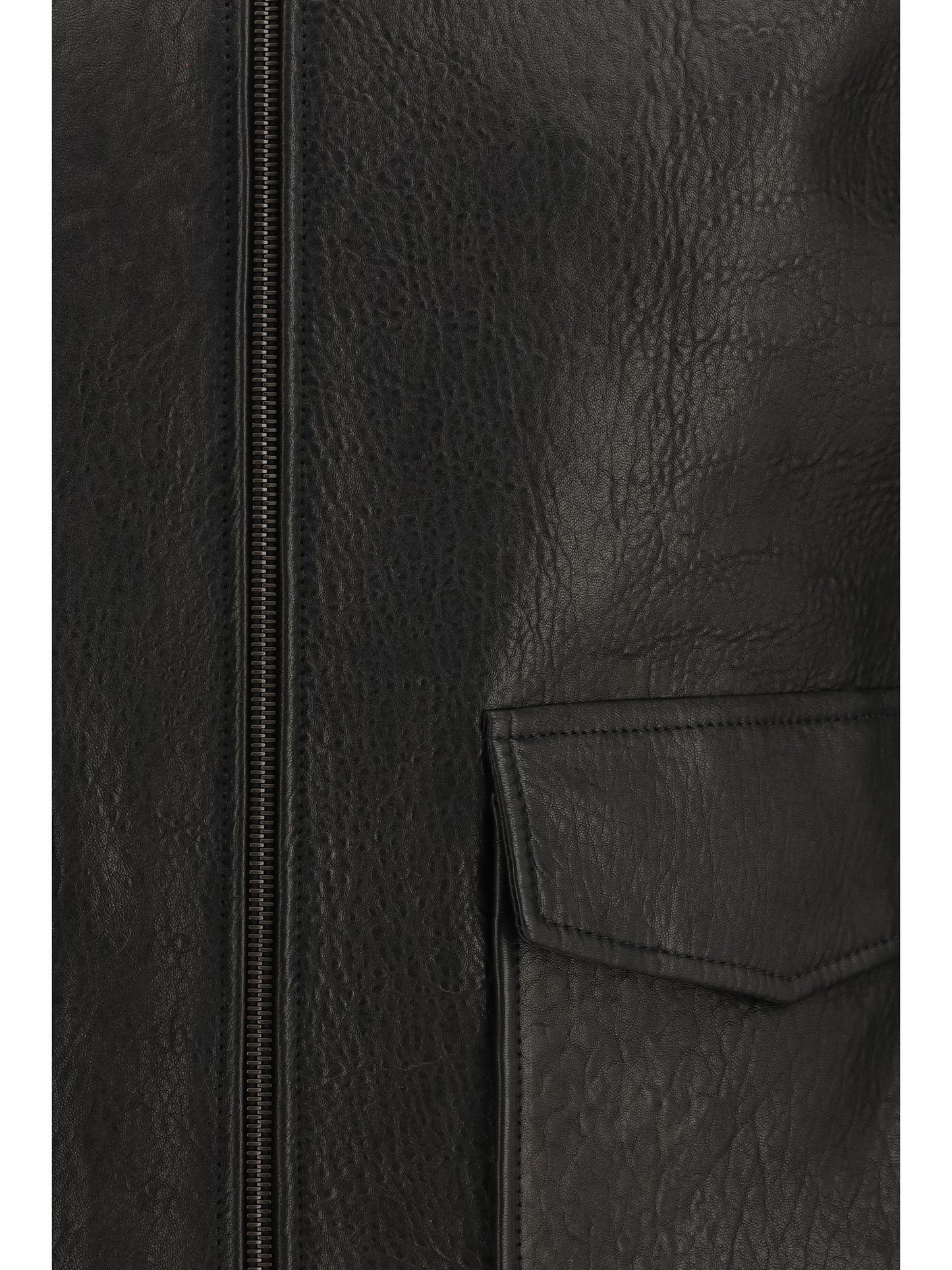 SAINT LAURENT Short lamb leather Jacket with pointed collar