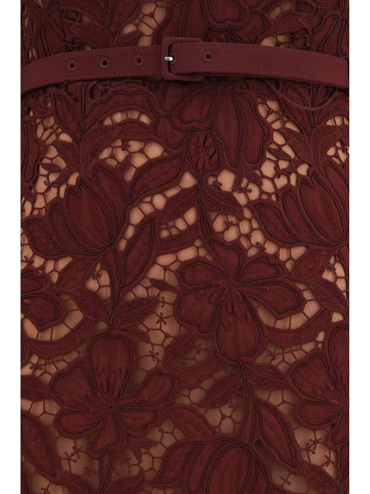 Self-Portrait Midi lace Dress - Burgundy