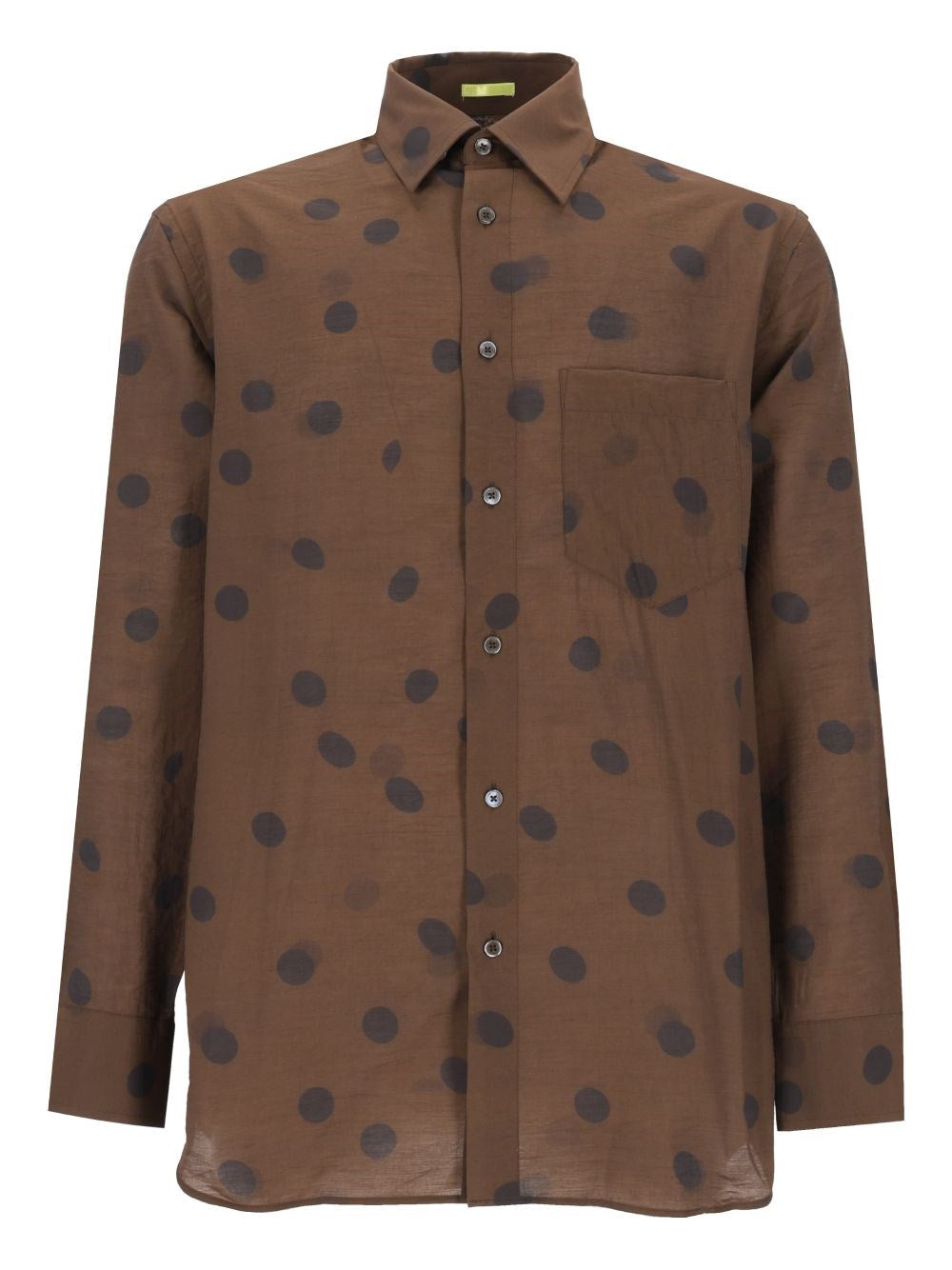 Paul Smith Polka Dot Viscose And Wool Shirt - Brown
