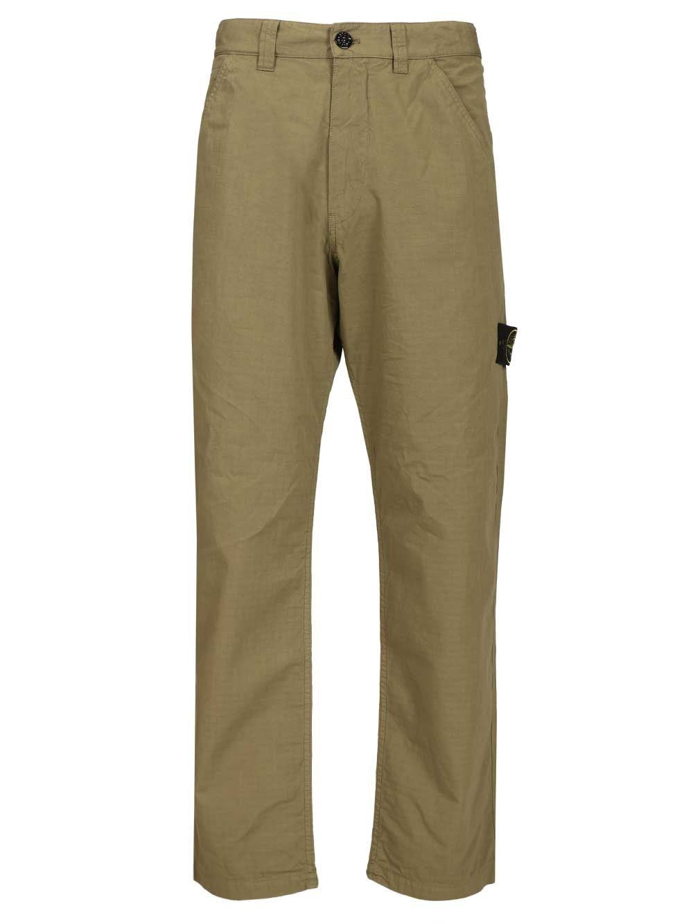 Stone Island Organic Cotton Ripstop Chinos - Green