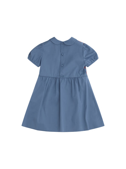 Gucci Stretch cotton poplin Dress for Girl - Metal Blue/Mix