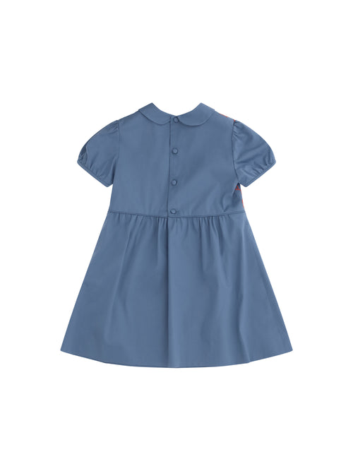 Gucci Stretch cotton poplin Dress for Girl - Metal Blue/Mix