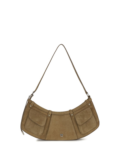 PINKO Large Pocket Body Shoulder Bag in suede