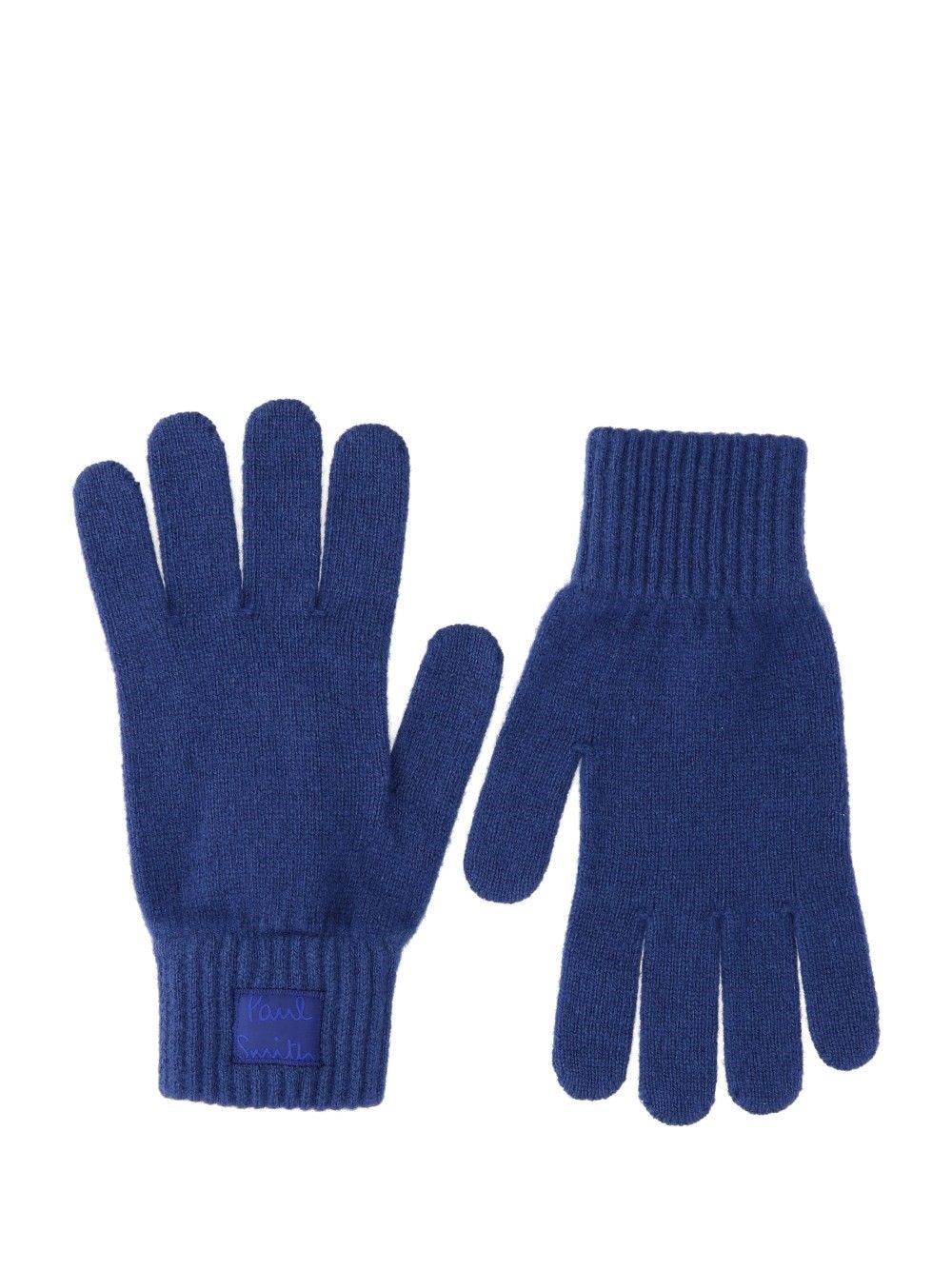 Paul Smith Cashmere And Merino Wool Gloves - Blue