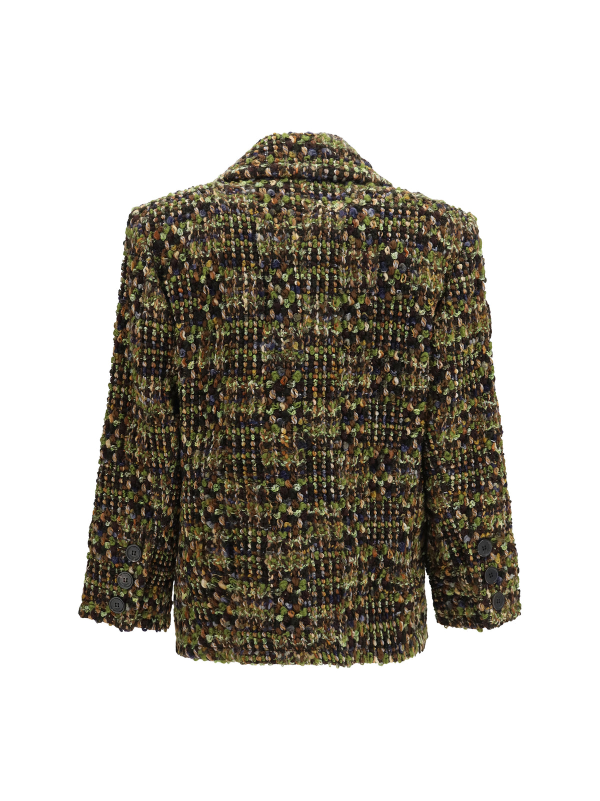 Saint Laurent Tweed single-breasted Jacket - Khaki Gris Vert