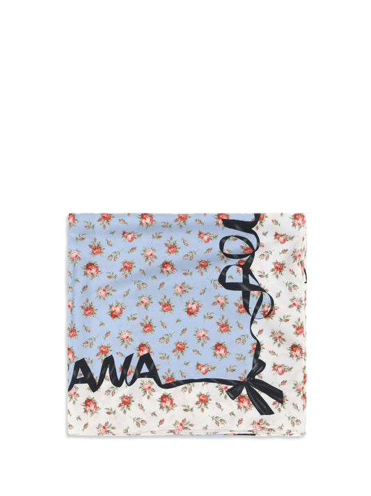 DOLCE & GABBANA Silk Scarf with rose print