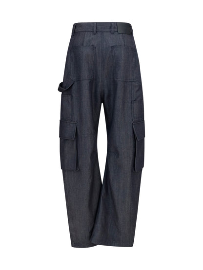 Balenciaga Denim print Cargo Pants - Dark Navy