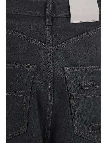 Balenciaga High-waisted twisted-seam Pants - Lt Vint Blck W Eff