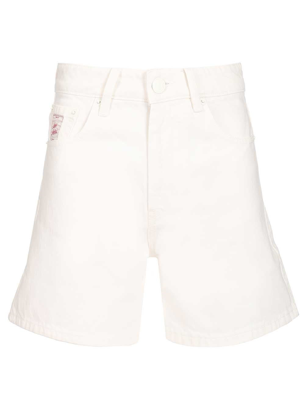 Ami Cotton Twill Shorts - White