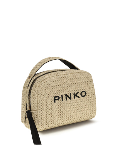 PINKO Small raffia Beauty Case