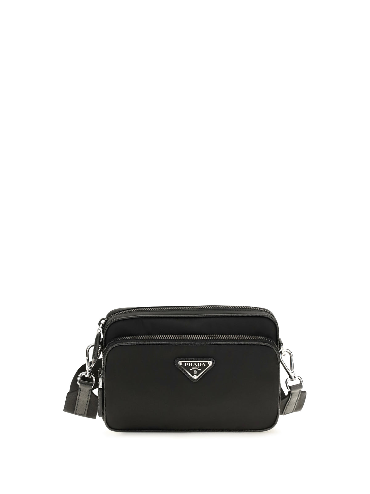 Prada Re-Nylon and Saffiano leather Shoulder Bag - Black