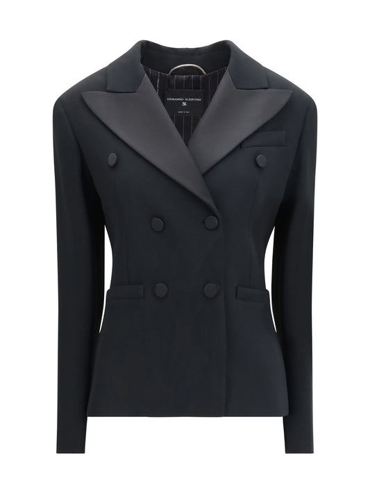 Ermanno Scervino Double-breasted Tuxedo Jacket - Black
