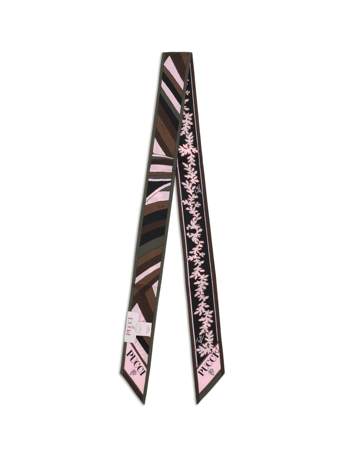 Pucci Silk Twill Scarf - Khaki Pink