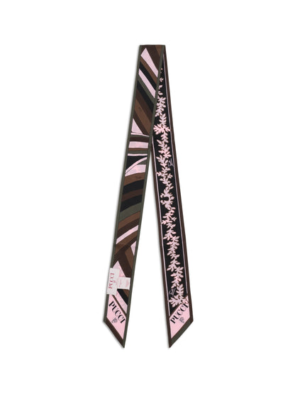 Pucci Silk Twill Scarf - Khaki Pink