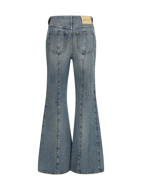 Alexander McQueen High-waisted flared cotton denim Jeans - Royal