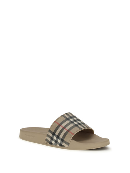 BURBERRY Check Slippers