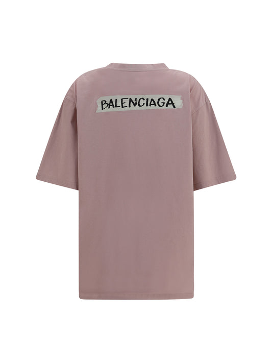 Balenciaga Logo-print T-shirt - Dusty Pink