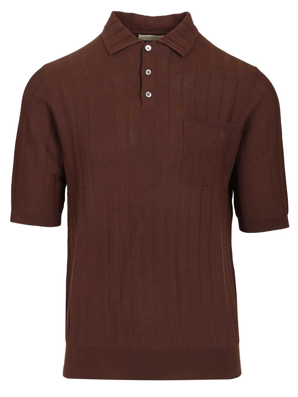 Ballantyne Cotton Knit Polo - Brown