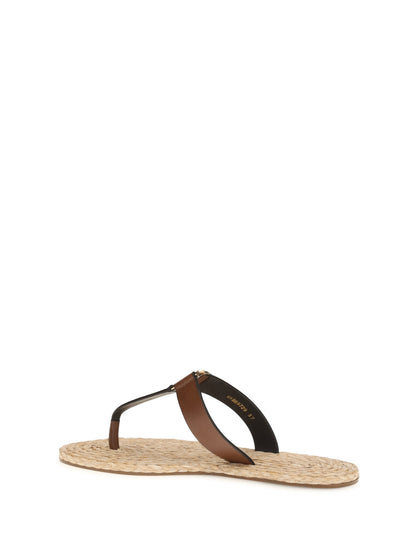 SAINT LAURENT Babylone leather thong Sandals
