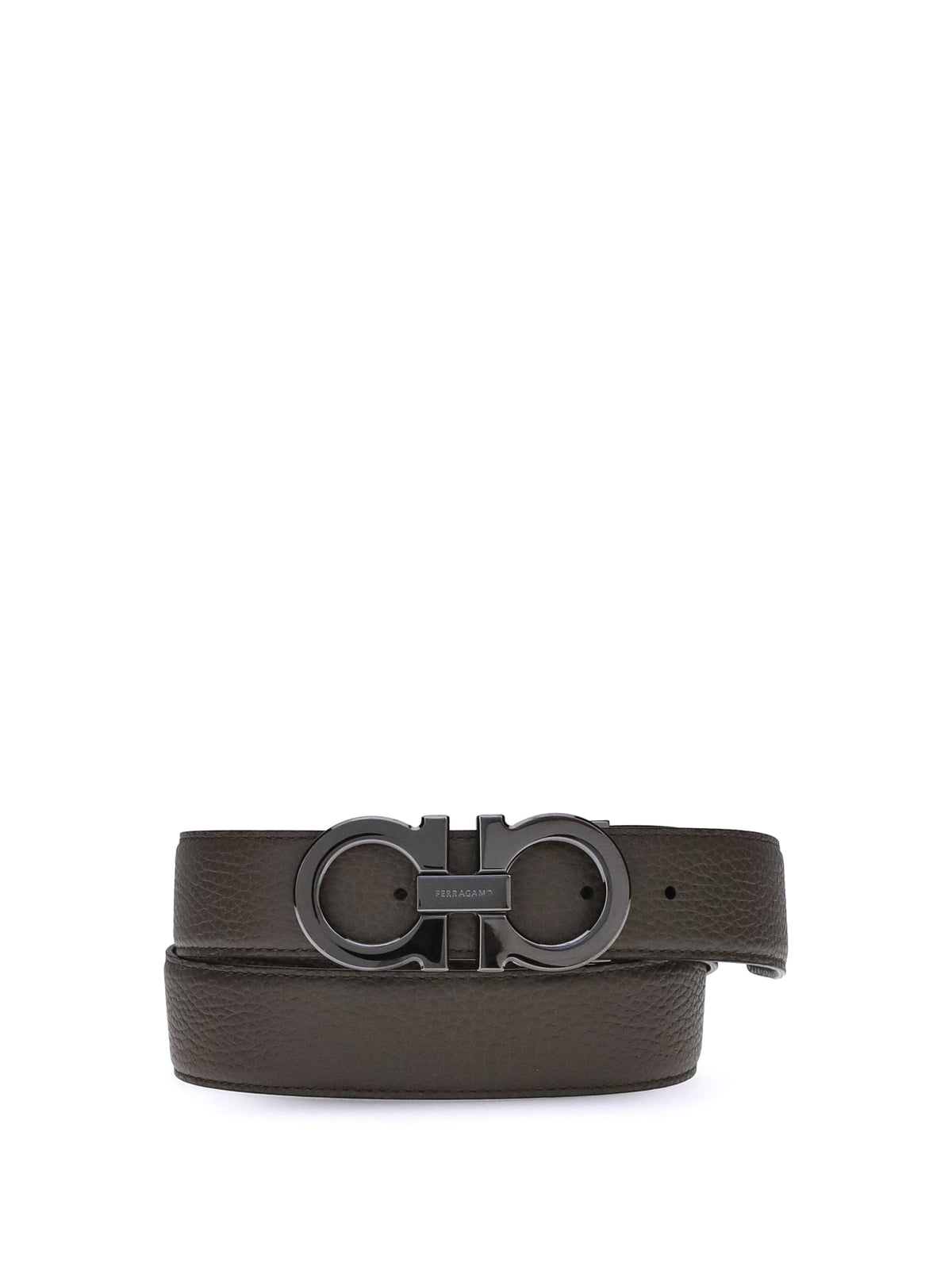Ferragamo Reversible Gancini Belt - Concrete