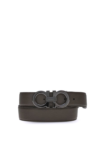 Ferragamo Reversible Gancini Belt - Concrete
