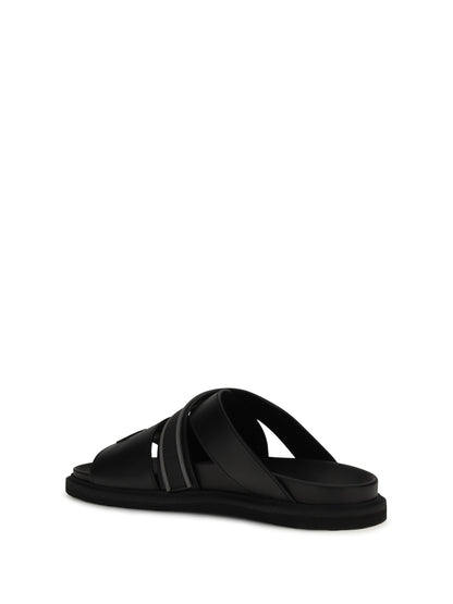 MOSCHINO Flat leather Sandals