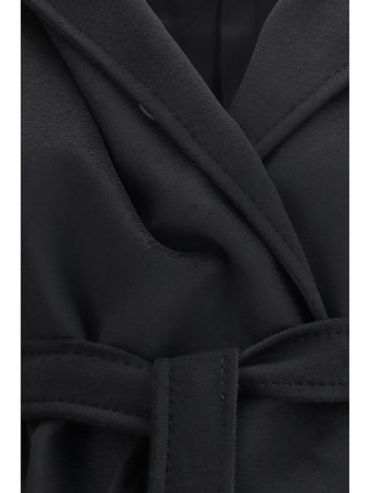 Max Mara Studio Wool drap Newmang Coat - Black